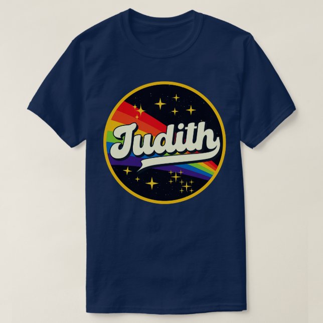 Judith Rainbow In Space Vintage Style T-Shirt (Design Front)