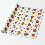 Judjah Maccabee The Hammer Colorful Wrapping Paper<br><div class="desc">Judah Maccabee, The Hammer! Go Judah, go Judah!!! Fun wrapping paper for the kinder :) Enjoy matching theme on napkins, plates, balloons and much more! Background color can be changed out! Add text to gift wrap, if you like. Simply choose your favorite font color, size, and font. Media: Matte Wrapping...</div>