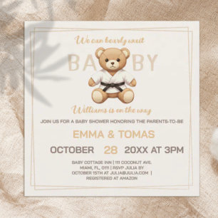 Judo Black Belt Bear Baby Shower Collection  Invitation