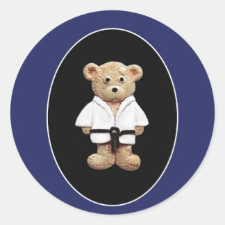 Judo Black Belt Classic Round Sticker