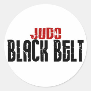 Judo Black Belt Classic Round Sticker