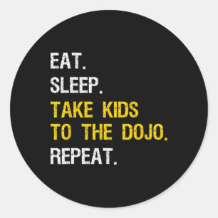 Judo Dad Take Kids To Dojo Funny Karate Mom  Classic Round Sticker
