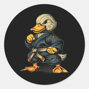 Judo Duck MMA Taekwondo Duck Kung Fu Duck Martial Classic Round Sticker