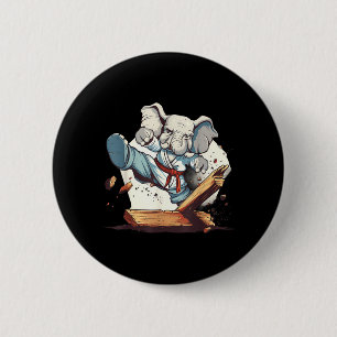 Judo Elephant Nature Kickboxing Taekwondo Martial 2 Inch Round Button