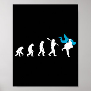 Judo Evolution Cool Judoka Retro Gift Poster