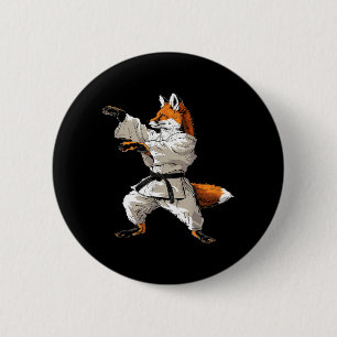 Judo Fox Nature Kickboxing Taekwondo Martial Arts 2 Inch Round Button