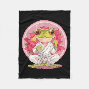 Judo Frog Lotus Martial Arts Taekwondo Jiu-Jitsu Fleece Blanket