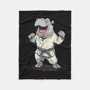 Judo Hippo Nature Kickboxing Taekwondo Martial Fleece Blanket