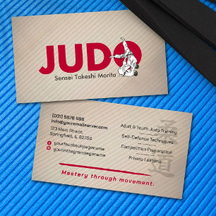 Judo instructor - Kanji and Judoka  Business Card