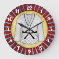 Judo Karate Martial Arts Wall Clock Black Belt