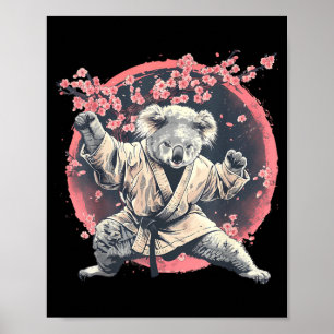 Judo Koala Nature Kickboxing Taekwondo Martial Poster