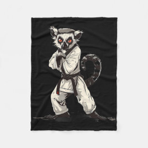 Judo Lemur Nature Kickboxing Taekwondo Martial Art Fleece Blanket