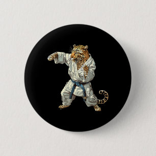 Judo Leopard Nature Kickboxing Taekwondo Martial 2 Inch Round Button