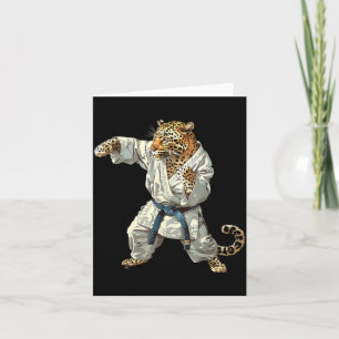 Judo Leopard Nature Kickboxing Taekwondo Martial Card