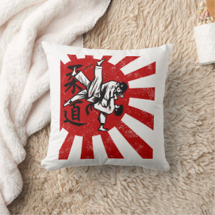 Judo Martial Arts Japanese Vintage Retro Design Throw Pillow