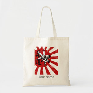 Judo Martial Arts with vintage japanese Rising Sun Tote Bag