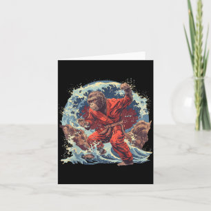 Judo Monkey Waves Judo Monkey Lover Taekwondo Kung Card