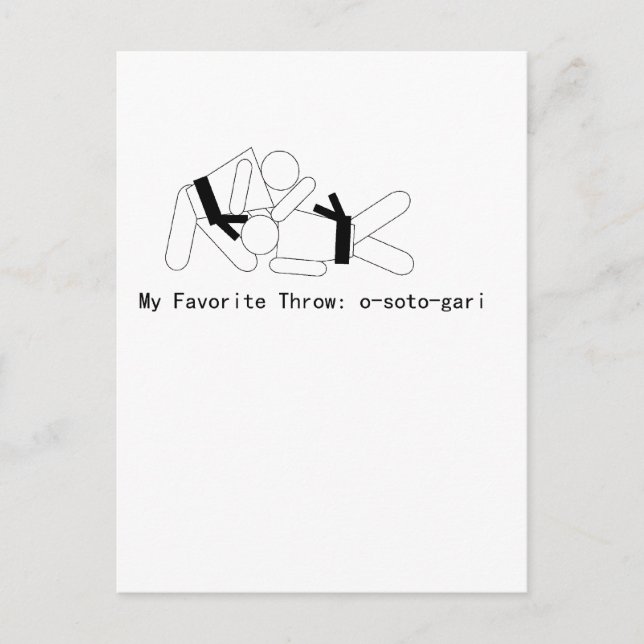 Judo My Fav Throw Osoto Gari Postcard (Front)