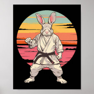 Judo Rabbit Bunny Nature Kickboxing Taekwondo Mart Poster
