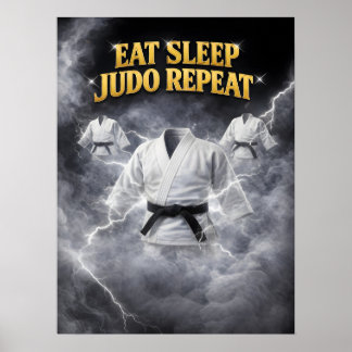 Judo Spirit Lightning Balance Poster