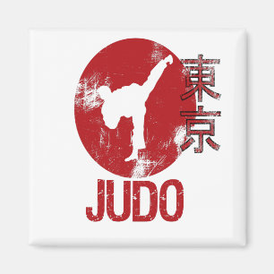 Judo Sport Japanese Aesthetic Tokyo Flag Gift Magnet