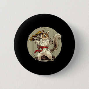 Judo Squirrel Bonsai Tree Kickboxing Taekwondo 2 Inch Round Button