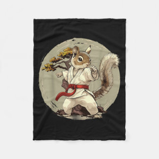 Judo Squirrel Bonsai Tree Kickboxing Taekwondo Fleece Blanket
