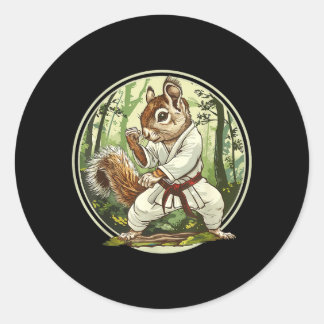Judo Squirrel Forest Martial Arts Kickboxing Classic Round Sticker