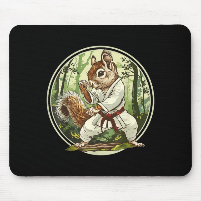 Judo Squirrel Forest Martial Arts Kickboxing Mouse Pad (Front)