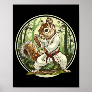Judo Squirrel Forest Martial Arts Kickboxing Poster