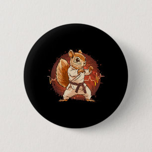 Judo Squirrel Heartbeat Kickboxing Taekwondo Marti 2 Inch Round Button