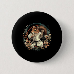 Judo Squirrel Nature Martial Arts Kickboxing 2 Inch Round Button
