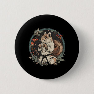 Judo Squirrel Nature Martial Arts Kickboxing 2 Inch Round Button