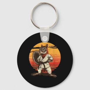 Judo Squirrel Sunset Taekwondo Karate MMA Squirrel Keychain