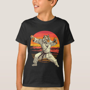 Judo Tiger Beach Sunset Taekwondo Kickboxing T-Shirt