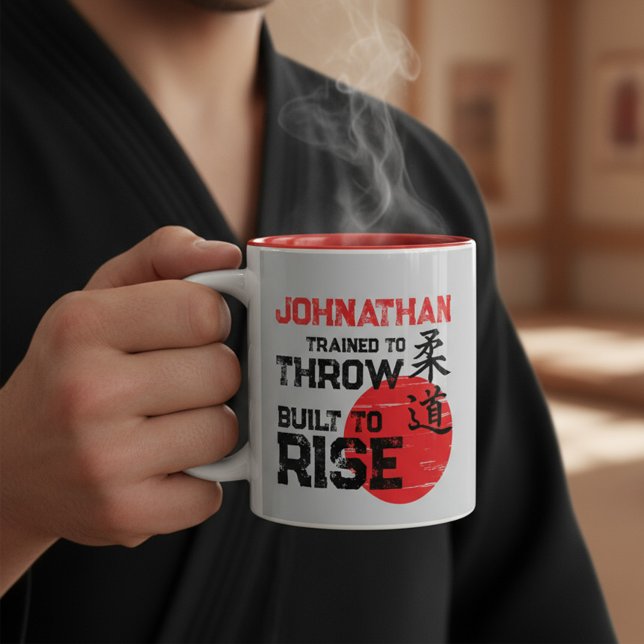 Judo - Trained to Throw - Built to Rise Two-Tone Coffee Mug (Creator Uploaded)