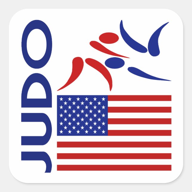 Judo United States Square Sticker (Front)