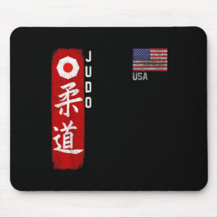 Judo USA American Flag Judoka Dojo Martial Art Mouse Pad