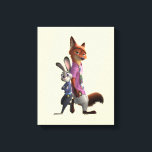 Judy and Nick Best Buds Canvas Print<br><div class="desc">Zootopia 2 | Judy Hopps and Nick Wilde are best buds,  standing back to back in this fun pose. Carry around your favorite crime-fighting partners on a tote bag,  mug,  or sport on a graphic tee. Catch Hopps and Wilde on even more custom Zazzle merchandise today!</div>
