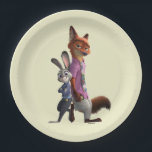 Judy and Nick Best Buds Paper Plate<br><div class="desc">Zootopia 2 | Judy Hopps and Nick Wilde are best buds, standing back to back in this fun pose. Carry around your favorite crime-fighting partners on a tote bag, mug, or sport on a graphic tee. Catch Hopps and Wilde on even more custom Zazzle merchandise today!</div>