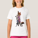 Judy and Nick Best Buds T-Shirt<br><div class="desc">Zootopia 2 | Judy Hopps and Nick Wilde are best buds,  standing back to back in this fun pose. Carry around your favorite crime-fighting partners on a tote bag,  mug,  or sport on a graphic tee. Catch Hopps and Wilde on even more custom Zazzle merchandise today!</div>