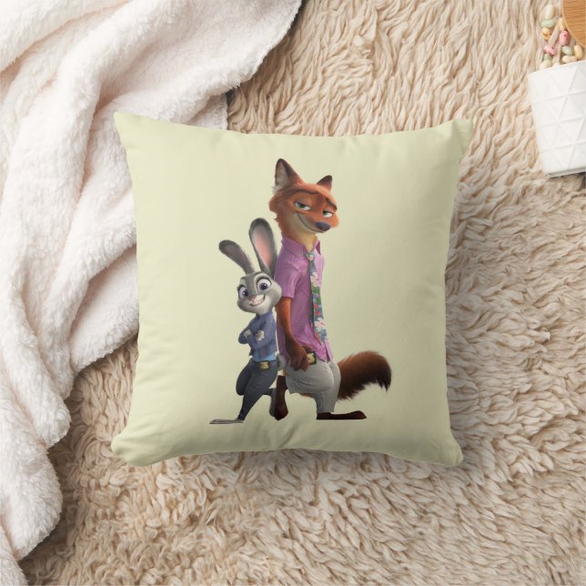 Judy and Nick Best Buds Throw Pillow (Blanket)