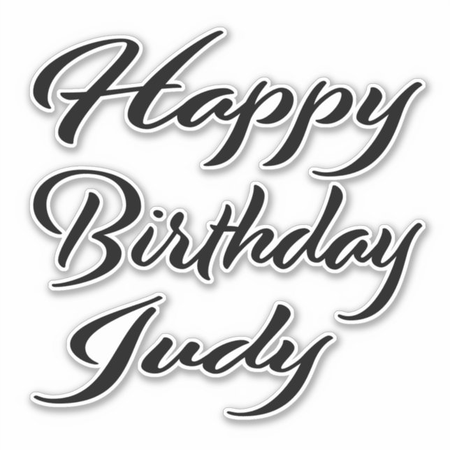 Judy Name First Name black Sticker Birthday (Front)