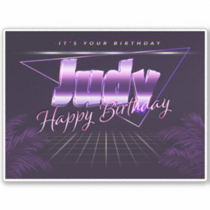 Judy Name First name lila retro Sticker Birthday