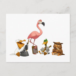 Jug Band O' Birds Postcard