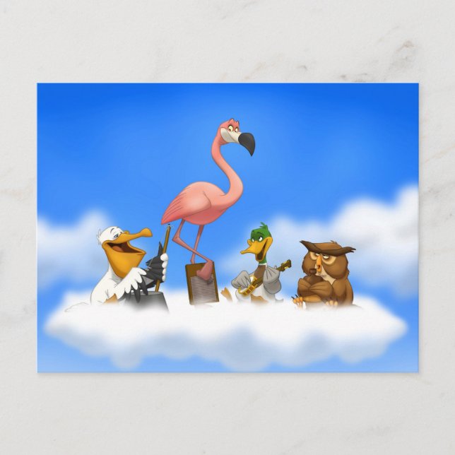 Jug Band O' Birds Postcard (Front)