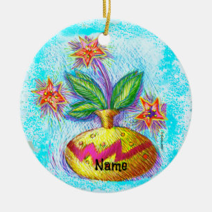 Jug O Flowers  Ceramic Ornament