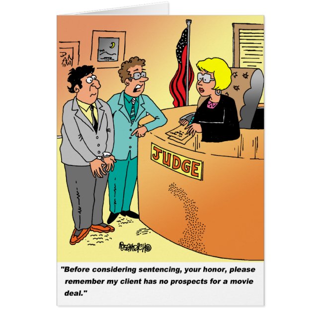 Juge/défendeur ? Humour de bande dessinée d'avocat (Devant)