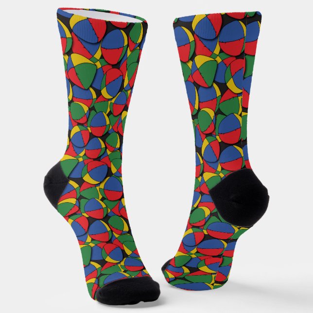 Juggler Juggling Balls Patterned Socks (Angled)