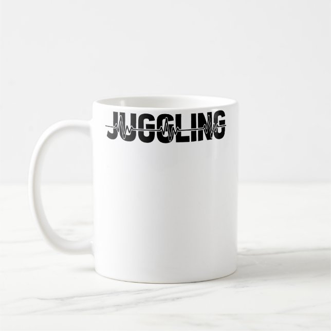 Juggler Juggling Circus - Artist Juggle Ekg Heartb Coffee Mug (Left)